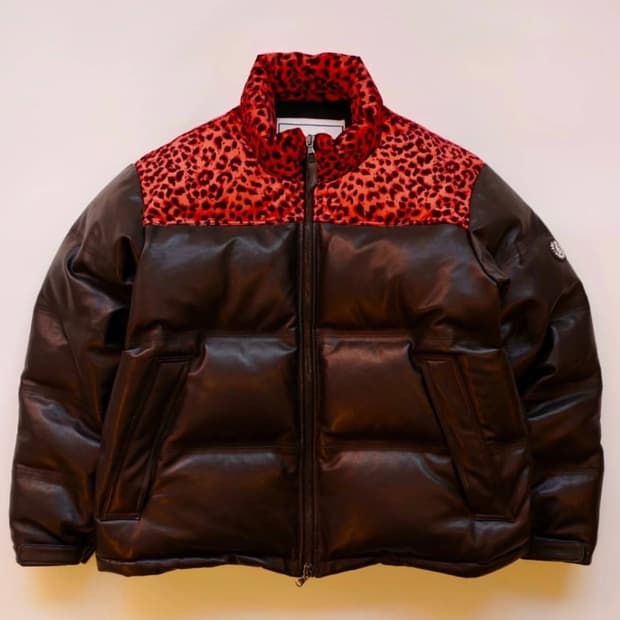 블랙아웃 레오파드 패딩 나일론