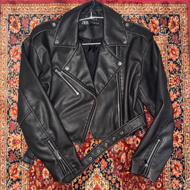 자라 레더 라이더 자켓