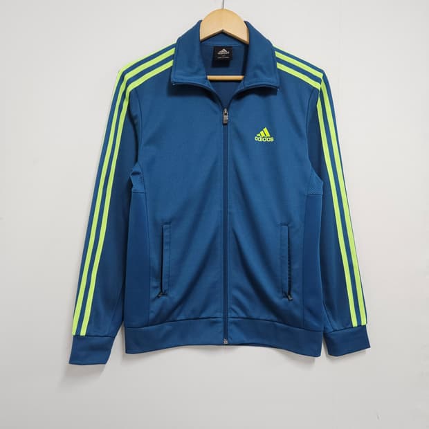 90-95 아디다스 져지 트랙탑 블루 라임