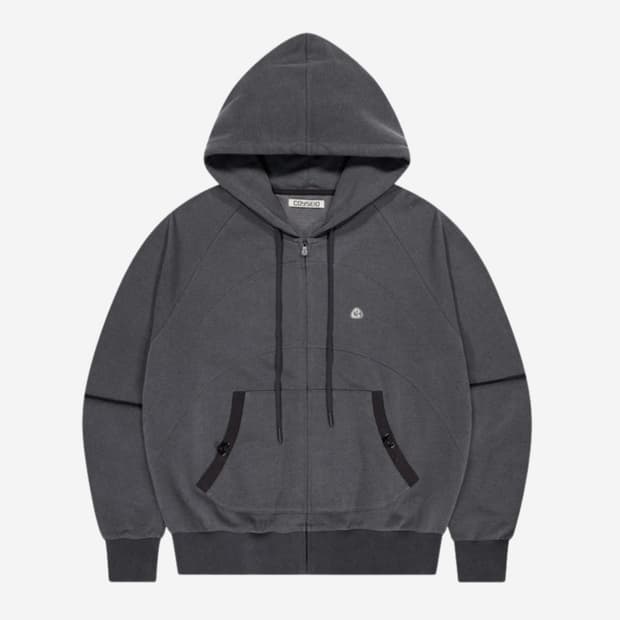 코이세이오 스트링 포켓 후드집업 블랙