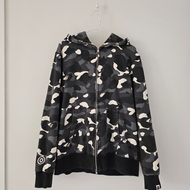 베이프 bape 카모 샤크 후드집업