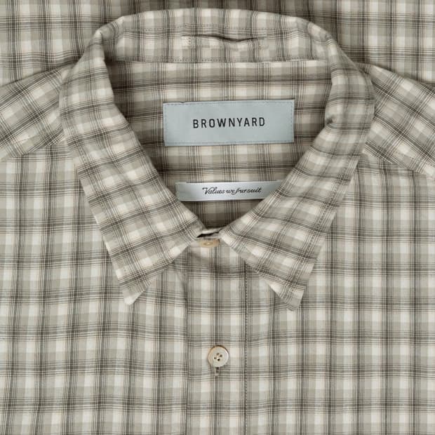 브라운야드 스테디셔츠(베이지체크,5사이즈,택비닐채 새상품) 
