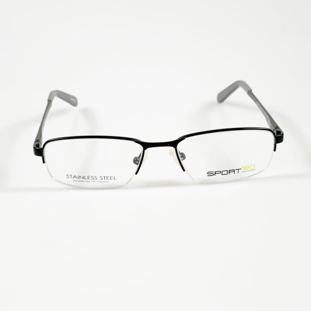 SPORT 180 ADOLFO 블랙 반무테 스퀘어 빈티지 안경