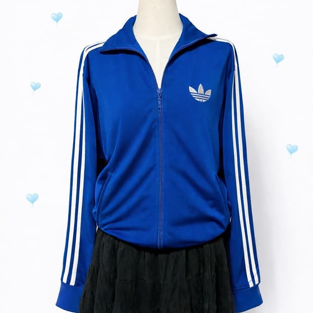 아디다스 파이어버드 블루 화이트 삼선져지 S