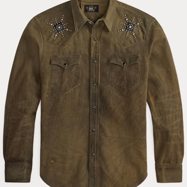 RRL 스터드 웨스턴 셔츠 M