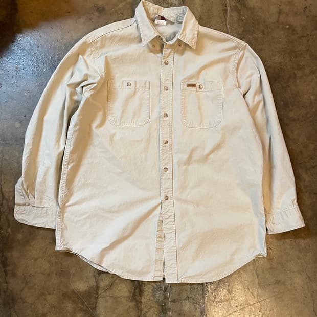 칼하트 레더 패치 워크 셔츠 연베이지