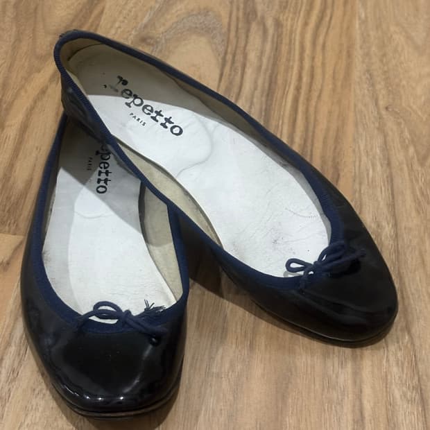 Repetto 레페토 산드리옹 네이비 페이턴트 발레리나 플랫 38