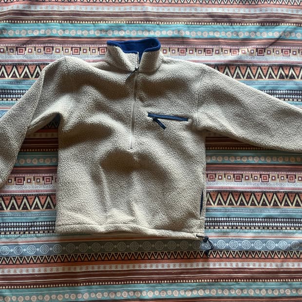 90년도 엘엘빈 llbean 플리스 풀오버 아이보리 칸예 착용