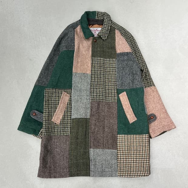 해리스트위드 멀티체크 울코트 s08891