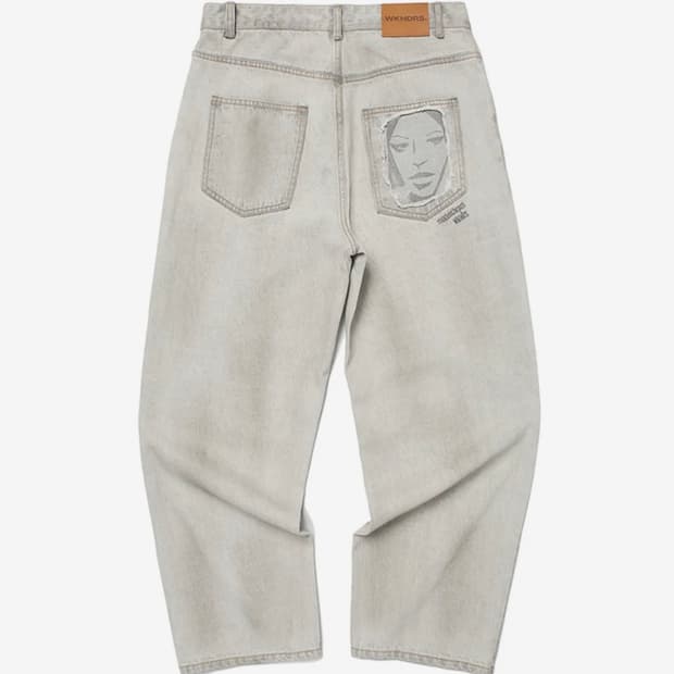 위캔더스 face denim pants(s.grey) xl