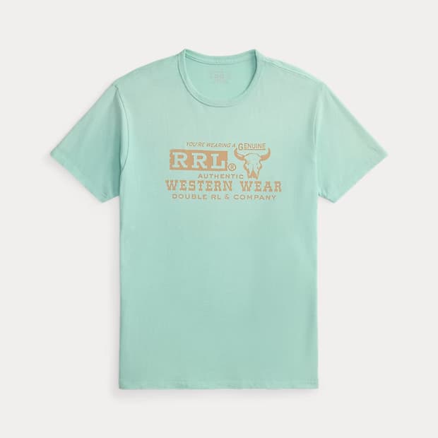 RRL 코튼 헴프 그래픽 티셔츠