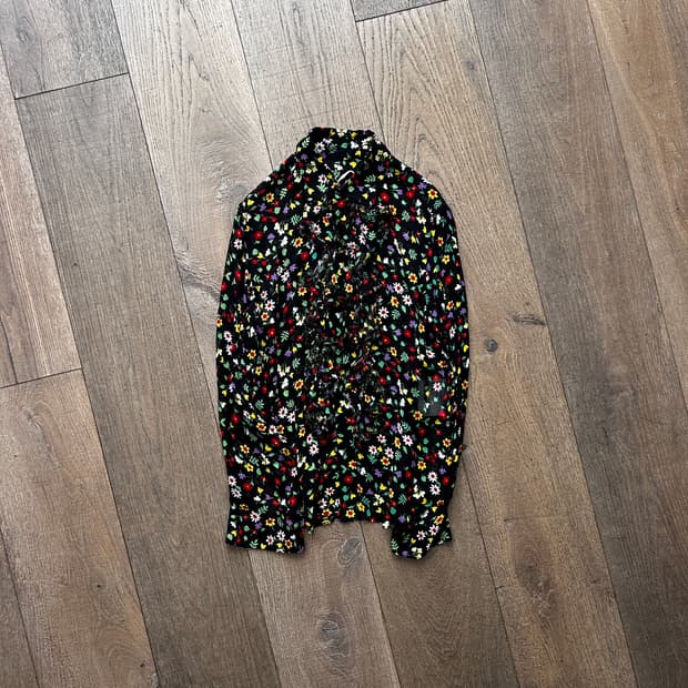 Floral Ruffle Sheer Blouse 