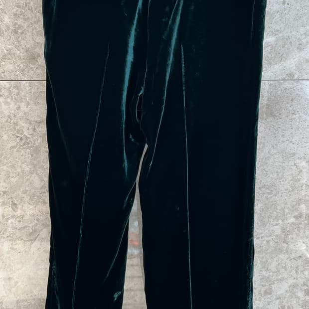 톰포드 벨벳 밴딩 팬츠 다크 그린 36