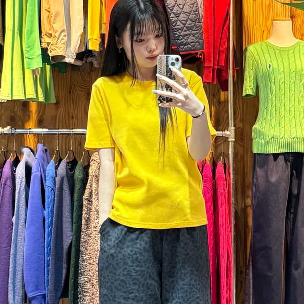 M 폴로랄프로렌 RL 미니로고 옐로우 니트 반팔 