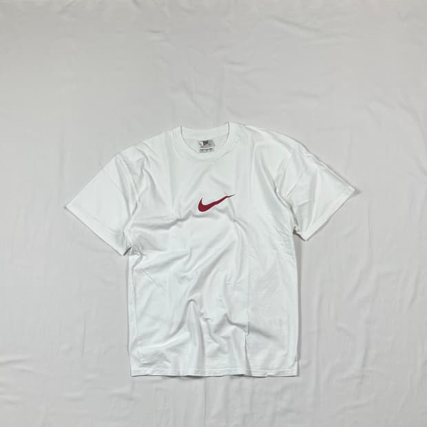 90‘s 나이키 nike 센터 스우시 로고 프린트 반팔티