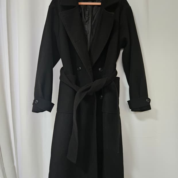 블랙 벨트 롱코트 (55-77)
