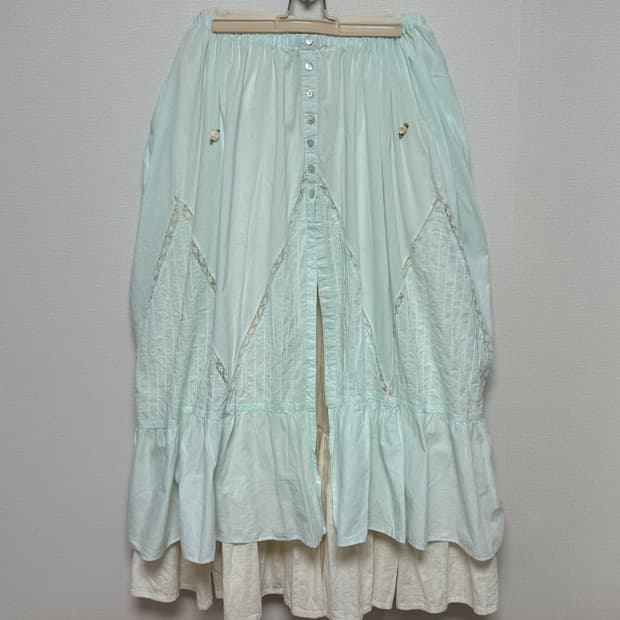 민트 레이스 레이어드 스커트