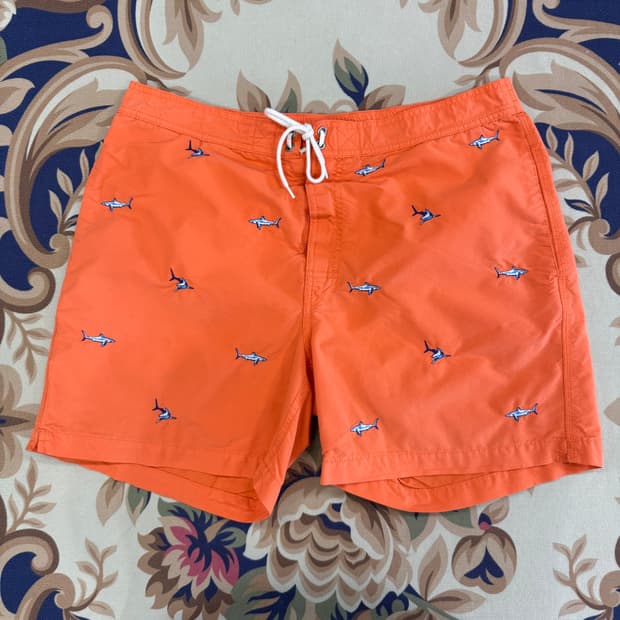 (XL)폴로 랄프로렌 상어자수 스윔팬츠 반바지(오렌지)