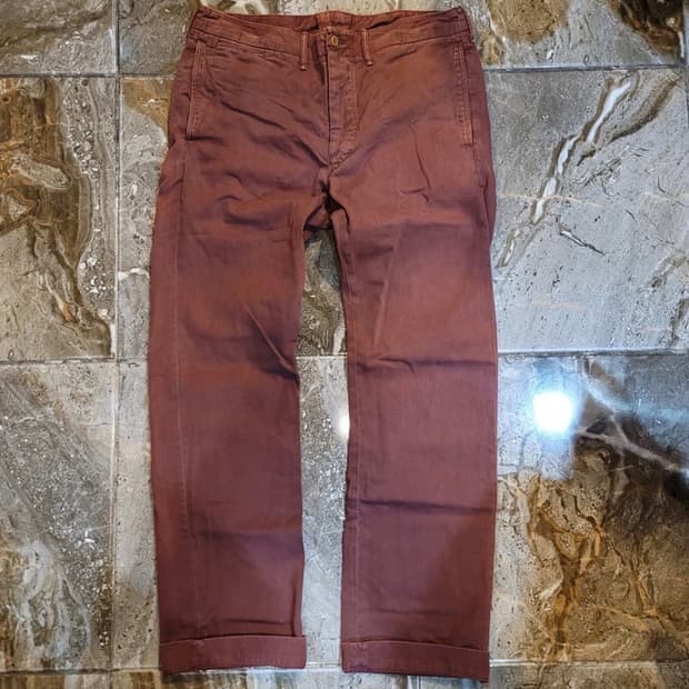 더블알엘 버건디팬츠 33