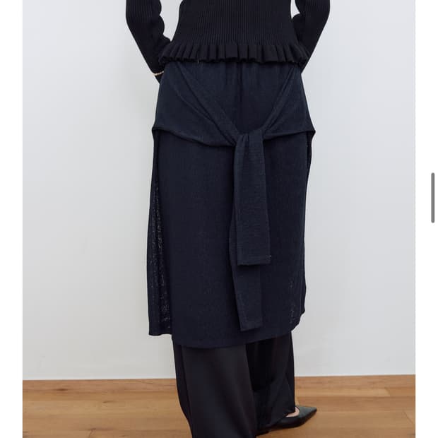 마조네 레이어드 스커트 네이비