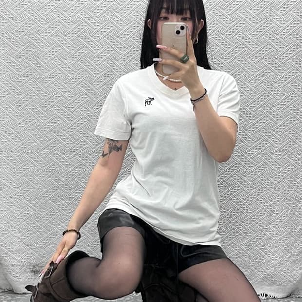 아베크롬비 빈티지 캐주얼 슬림핏 순록패치 반팔티 M C13378