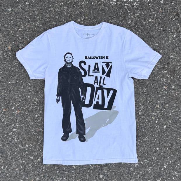 빈티지 무비티 반팔 티 slay all day S~M 804