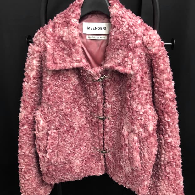 민더리 블렌디드 플리스 퍼자켓 핑크