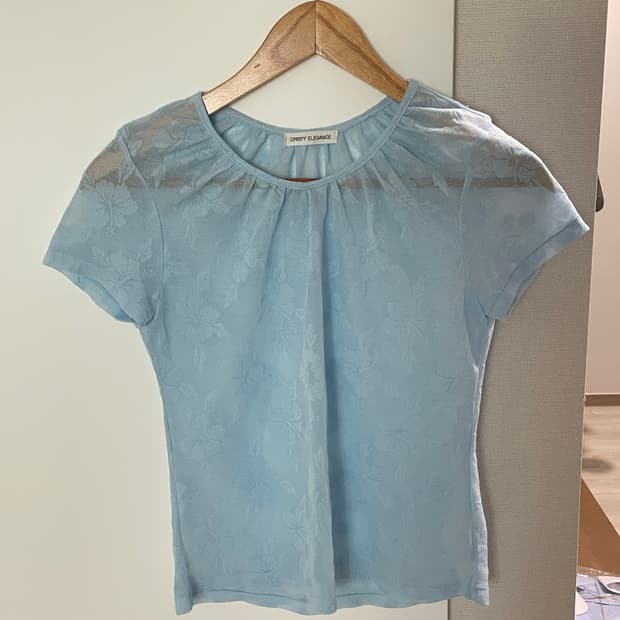 일본 빈티지 시스루 티셔츠 하늘