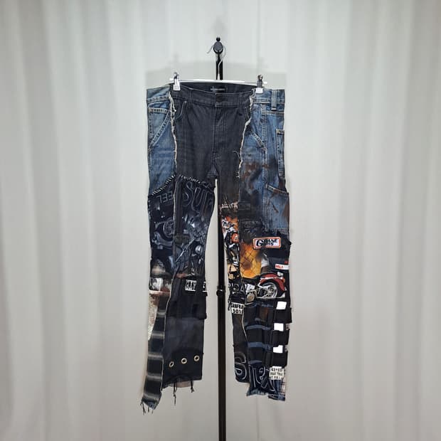 (택포) 써저리 패치워크 데님팬츠 34 B628