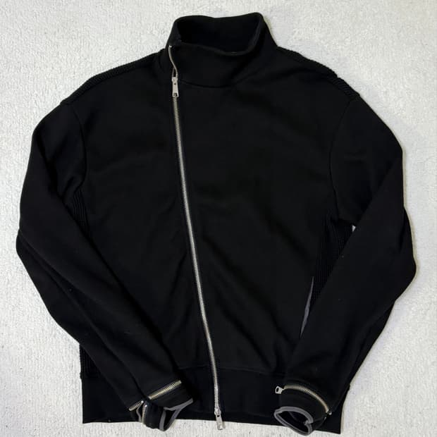 Side-Zip Neck Track Top Black