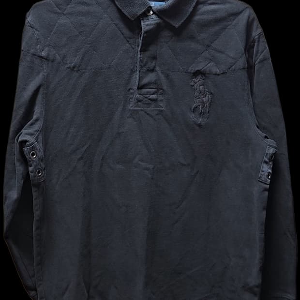 폴로 럭비티셔츠 블랙 L