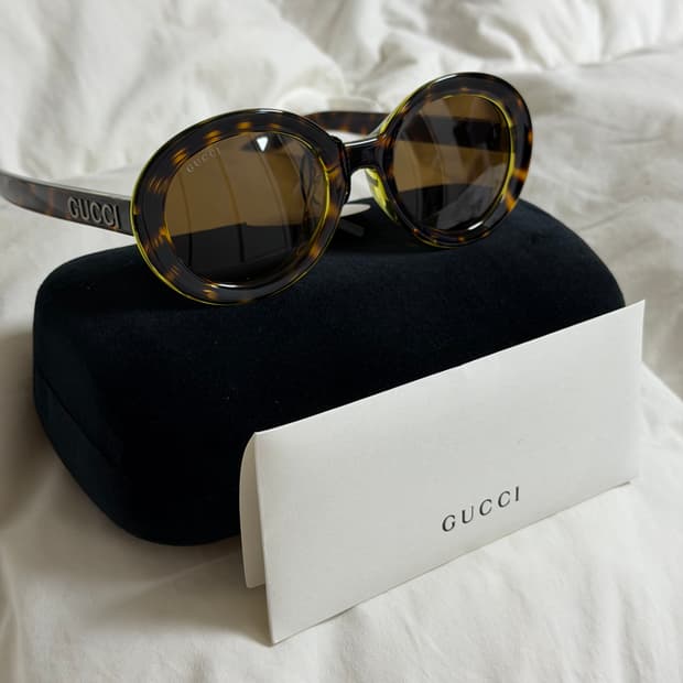 (OS) Gucci 구찌 로고 템플 하바나 선글라스 레오파드