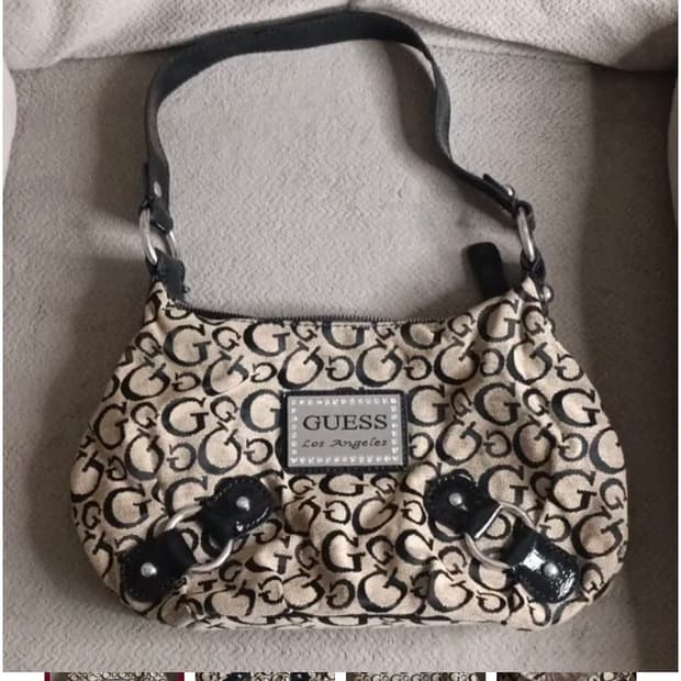 게스 Y2K 2000s 빈티지 미니백 호보 숄더백 모노그램