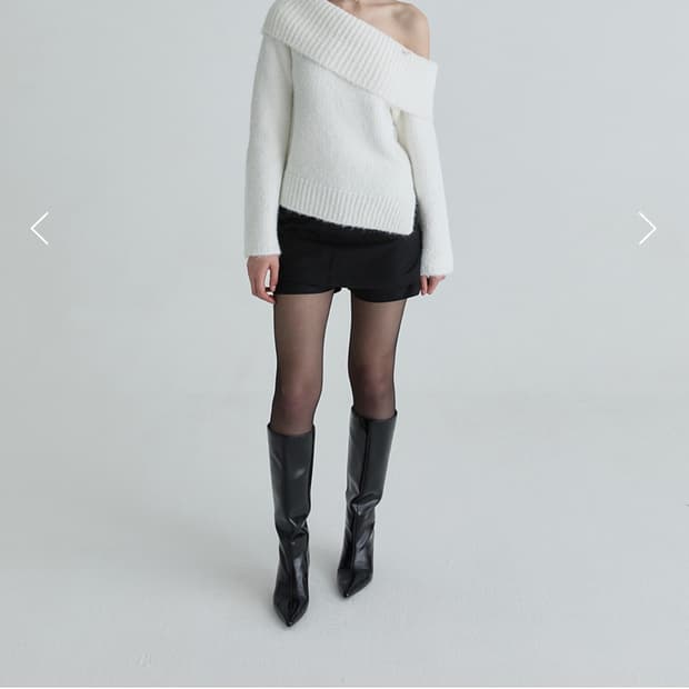 낫유어로즈 Muffler symbol knit set 오프숄더니트