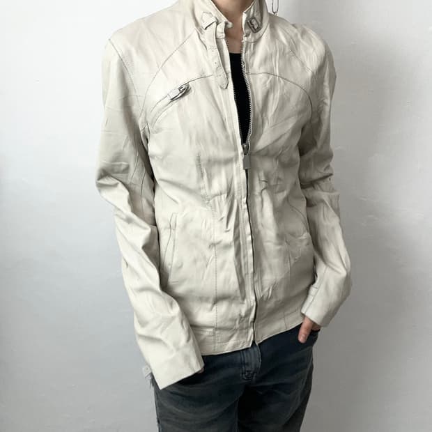 Zara Panelled Lambskin Leather Jacket