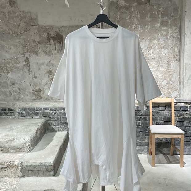 mm6 메종 마르지엘라 화이트 리버스 코튼 하프 롱 원피스