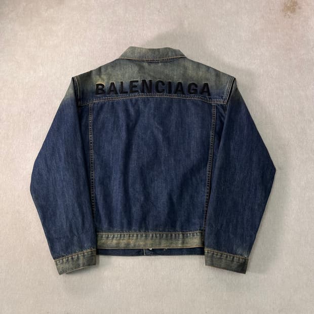 100 발렌시아가 2018 데님 자수 청자켓
