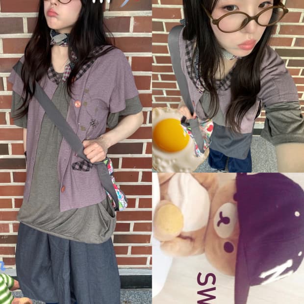 엉뚱괴짜 모카 곰돌이 빈티지 코디세트 5pcs