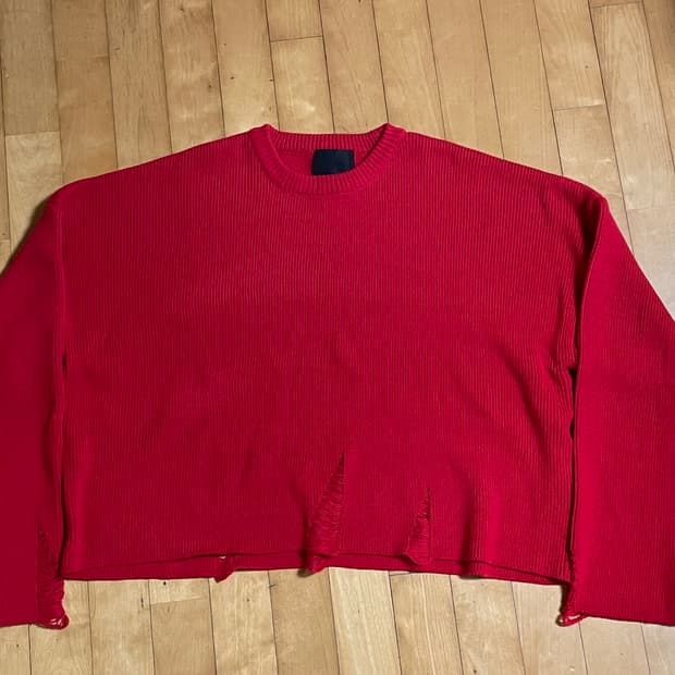 그런지 크롭 니트