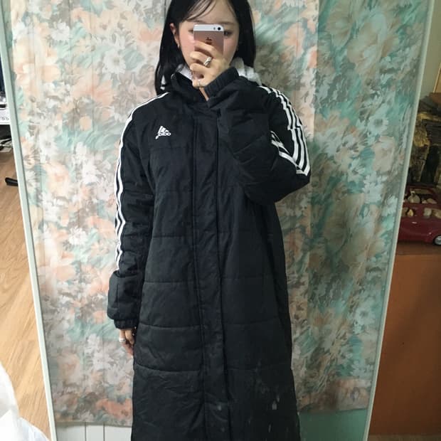 Adidas Black Long jaket 아디다스 롱패딩