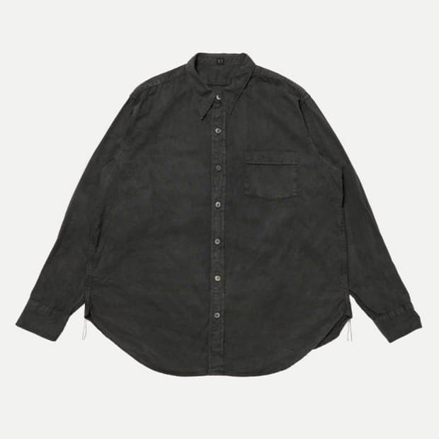 [15] 타이가타카하시 내로우카라 셔츠 수미 다이드 블랙