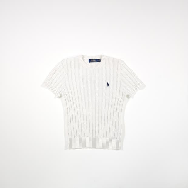 폴로 랄프로렌 케이블 니트 반팔 티셔츠