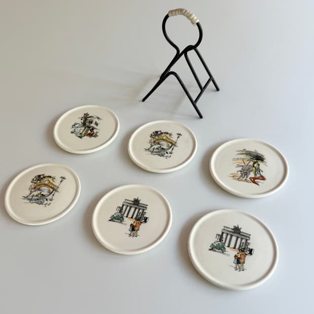 빈티지 세라믹 코스터 6개 세트  ( made in west german