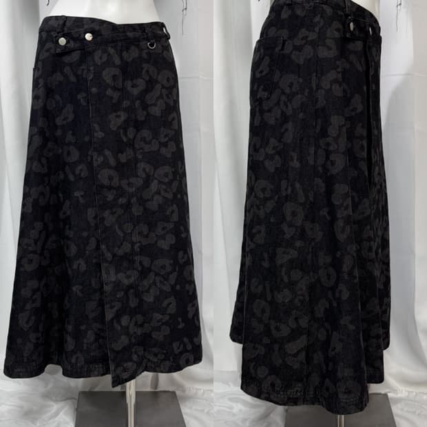 leopard long skirt
