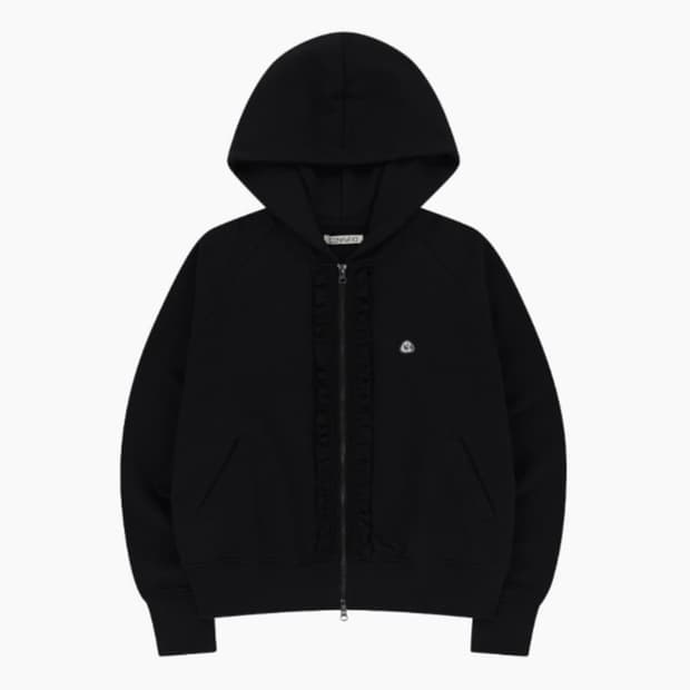 코이세이오 러플 레이스 후드집업 블랙