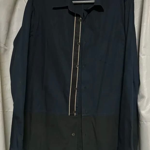 드리스 반 노튼 컬러블럭 테이프 셔츠