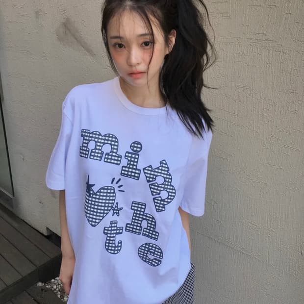 밈더 패치워크 티셔츠 화이트 (1)