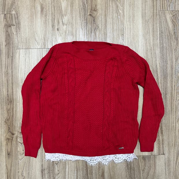 타미힐피거 꽈배기 니트 M