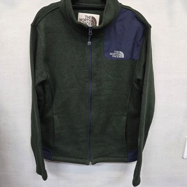노스페이스 화이트라벨 니트집업 플리스 자켓 L 딥그린