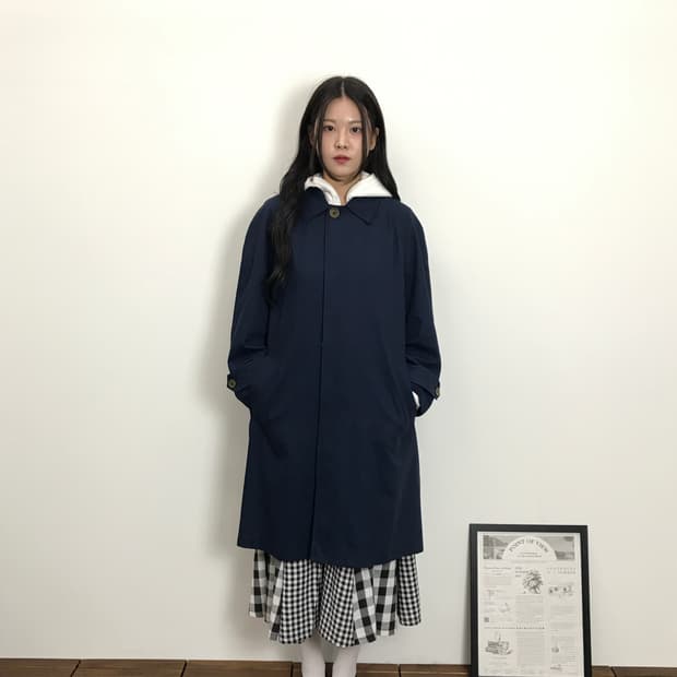 Ralph Lauren Navy Midi Coat